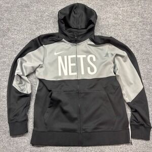 Nike NBA Brooklyn Nets Team Issued Full Zip Hoodie Jacket Men's Sz L $155 Retail